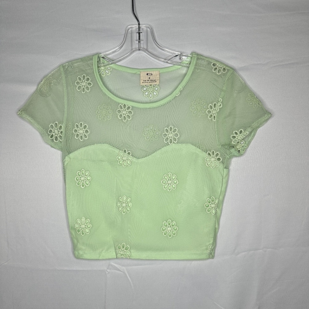 Urban Outfitters Green Cropped Bustier Top